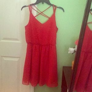 Short Red Flowy Summer Dress!